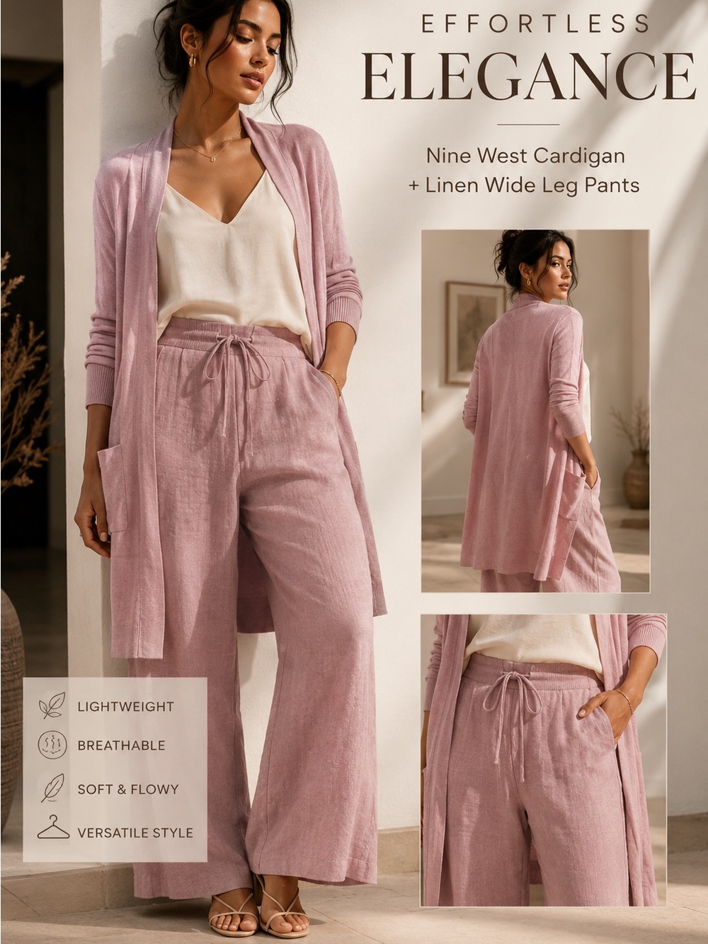 Nine West Pink Cardigan size XS
